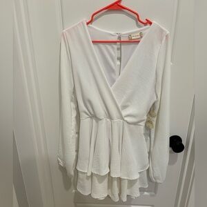 Altar’d State White Flowy Romper Size Large